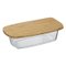 PLAT CAKE VERRE COUVERCLE BAMBOU 27X14CM