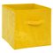 BOITE RANGEMENT VELOURS JAUNE 31X31CM