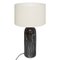 LAMPE CYLINDRE CERAMIQUE MAPU NOIR BLANC H.48CM
