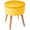 TABOURET APPOINT COFFRE VELOURS TESS OCRE