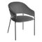 FAUTEUIL DINER VELOURS SIRON GRIS