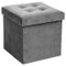 POUF PLIABLE VELOURS GRIS LYSANDRE