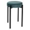 TABOURET BUBBLE EMPILABLE VELOURS BLEU CANARD