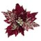 SUJET DE NOEL POINSETTIA TISSU ROUGE OR