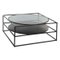 TABLE BASSE METAL VERRE YOHO D.90X90X40CM