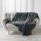 PLAID 125 X 150 CM FLANELLE JACQUARD UNI KALIE ANTHRACITE